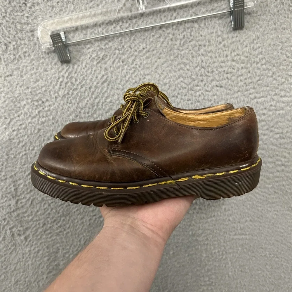 Doc Marten Shoes Size 3 Brown Leather Kids Boys Junior 1461 Made In England